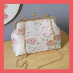 花柄 がま口 ハンドバッグ ショルダーバッグ 和装 パーティー クラッチ 結婚式