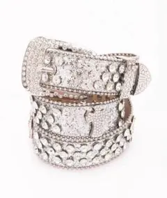 ストーン付きシルバーベルト