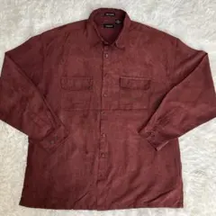 Van Heusen ソフトスエード ブラウン シャツ 大きいサイズXLT