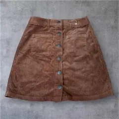 【新品未使用】LOWRYS FARMブラウン　茶色　コーデュロイ　ミニスカート