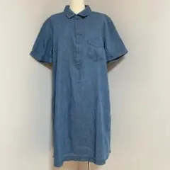 FOREVER 21 M シャツワンピース デニムブルー 半袖 チュニック