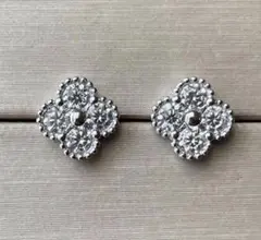 匿名　高品質 モアサナイト 1.2ct シンプル クローバー S925 ピアス