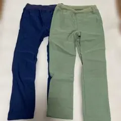 西松屋　ストレッチーノネイビー・グリーン長ズボン2点セット 130cm