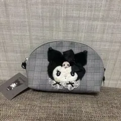 クロミKuromi チェック柄ポーチ