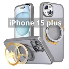iPhone 15 plus 対応 ケース magsafe対応 360°回転