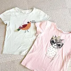 女の子まとめ売りH&M Tシャツ 2枚セット 122-128cm