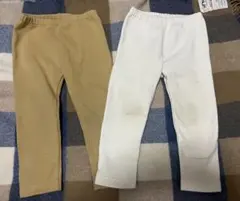 ベビー パンツ 90cm ベージュ ホワイト　2本まとめ売り