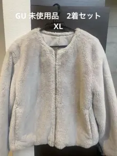 激安✴︎GU ファー　ノーカラー　コート