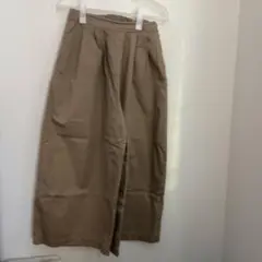 SamansaMos2ベージュ ワイドパンツ ウエストゴム