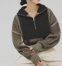 KbF ニットセーター ジッパー付き