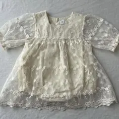 【美品】ベビードレス 9-12M アイボリー