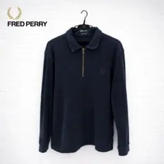 FRED PERRYフレッドペリーハーフジップスウェットトレーナー刺繍ロゴ古着