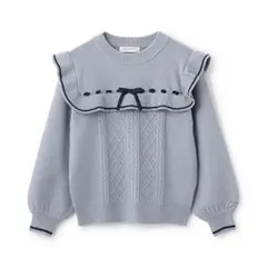 pom ponette新作★新品未使用リボンフリルニット160cm