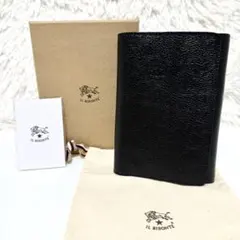 極美品 イルビゾンテ フラップ ミニ6 システム手帳 ブラック レザー ポケット