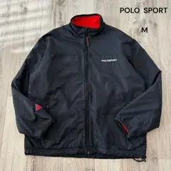 ポロスポーツ ラルフローレン リバーシブル ナイロン フリースジャケット 黒赤M