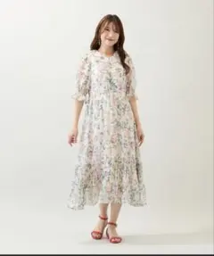 セブンテン by MIHO KAWAHITOフローラルシフォンロングドレス - メルカリ