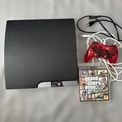 PS3本体と赤色コントローラーカセットセット
