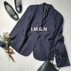 2168ꕤI.M.G.N テーラードジャケット 紺 2ボタン 春夏 オフィス
