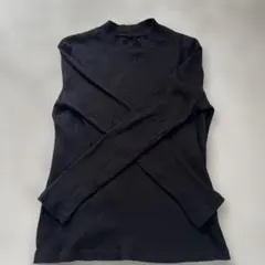 UNIQLO ブラック リブ編み 長袖Tシャツ L