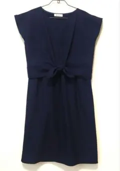 Milktea 授乳口付き 半袖ワンピース ネイビー