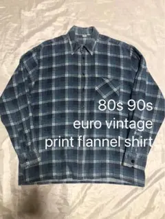 80’s 90’s ユーロヴィンテージ プリントネルシャツ