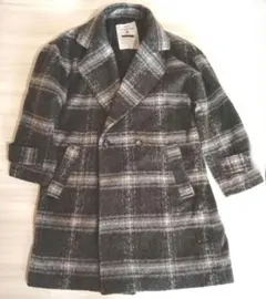 グレー系チェック ダブルブレスト チェスターコート サイズ38