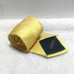 LANVIN ランバン ネクタイ 総柄 ドット柄 シルク 黄色系 フランス製