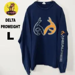 usa古着 DELTA PROWEIGHT　ロンT　L　ブルー　REALTREEのサムネイル