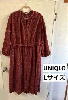 秋色 ユニクロ 花柄ワンピース