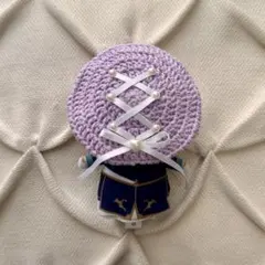 にじぱぺっと ベレー帽 リボン パープル