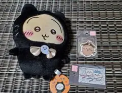 ちいかわ 黒猫のぬいぐるみ うさぎ プライズ品　ステッカー付き