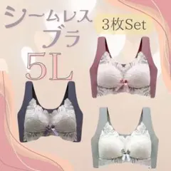5L ◎3枚セット　シームレスブラ　ノンワイヤー　ナイトブラ　マタニティ　産後