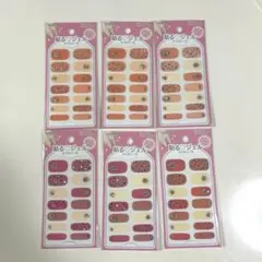 貼るジェルネイルシール　６枚　キラキラ　ラメ　セリア　ネイルアート　ホログラム