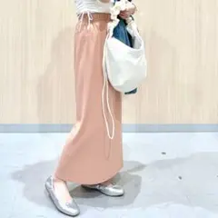 GUリブナロースリットロングスカート