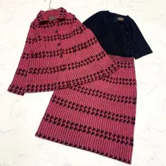 美品　斎藤都世子　サイトウトヨコ　ニット　セットアップ　ワンピース＋カーディガン