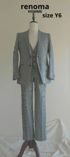 renoma HOMME 千鳥格子チェック柄3ピーススーツ