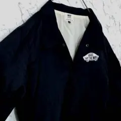 VANS バンズ コーチジャケット Ｍサイズ ビッグロゴ ナイロン 黒のサムネイル
