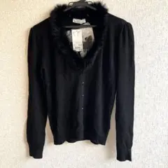新品☆ラビットファー&リボン付きカーディガン