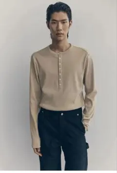 H&M ATELIER ヘンリーネック ロングスリーブ カットソー