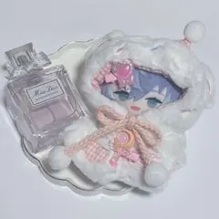 ぬい服 ピンク クマ耳ポンチョ ピン付 にじぱぺっと 10cm 12cm