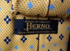 HERNO ネクタイ シルク100% イエロー 小紋柄のサムネイル
