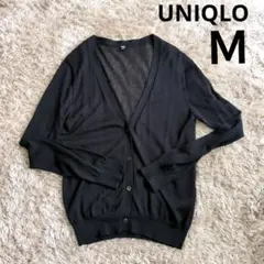 ユニクロ ライトVネックカーディガン Mサイズ ブラック