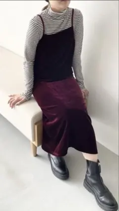 ローリーズファーム ベロアキャミワンピース　新品未使用タグ付　レッド系