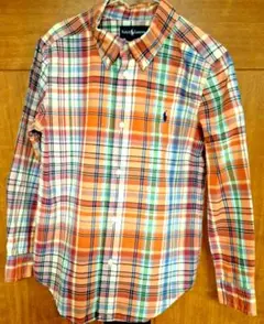 Ralph Lauren 長袖シャツ 7（130） オレンジ系チェック