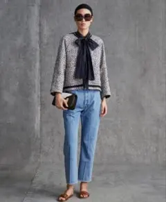 今季⭐︎Drawer ブラックデニム タックパンツ34 ドゥロワー 今季⭐︎Drawer ブラックデニム タックパンツ34 ドゥロワー