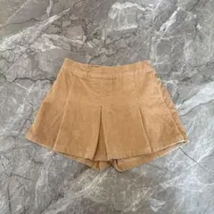 韓国 オシャレ コーデュロイ キュロット スカート ベージュ 130cm