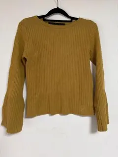 KBF+ ベルスリーブ リブニット プルオーバー マスタードF アーバンリサーチ