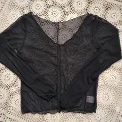 美品Chacottメッシュトップス 長袖