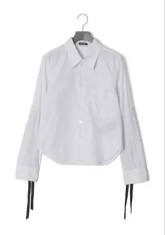 極美品】ロエベ 2024AW ロゴバンド クロップドシャツ ホワイト 長袖 