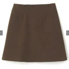 GRL ブラウン 台形タイトミニスカート 後ろファスナー 茶色 無地